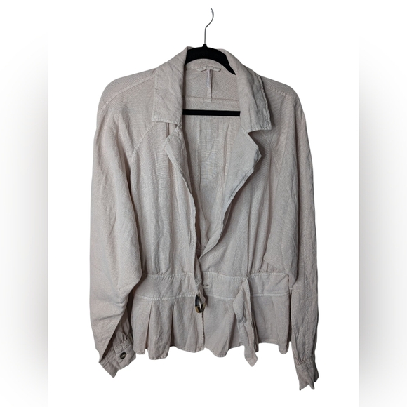 Free People Jonie Linen Blend Jacket sz S NWT - Picture 3 of 7